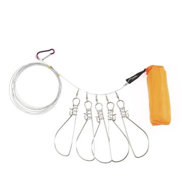 Кукан 5 карабинов на тросе с поплавком, арт. YS-02