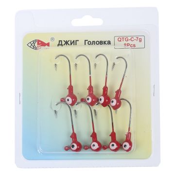 Джиг головка "Шар", 7,0 гр, красный