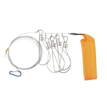 Кукан 5 карабинов на тросе с поплавком, арт. YS-01