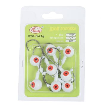 Джиг головка крашеная "Шар", Вес: 21 гр. Цвет: белый