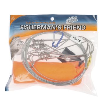 Кукан 5 карабинов на тросе с поплавком, арт. YS-01