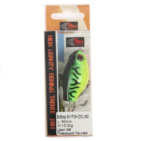 Воблер составной "SKYFISH"DML1450 L:90mm  W:15.3гр плавающий :Top-waterm цвет:6#