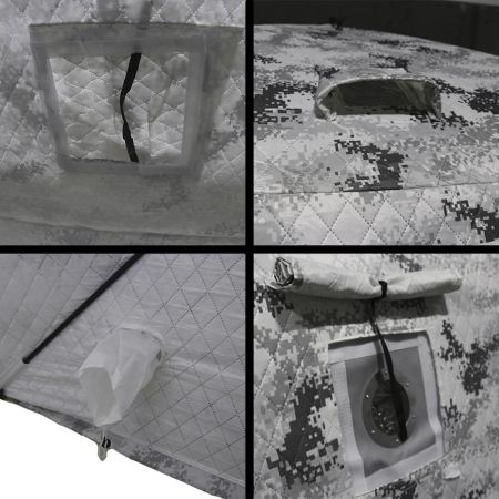 Палатка "SKYFISH" КУБ-4, В-220см, Ш-220см, 3 слойная, Цвет: белый КМФ, арт: 2201