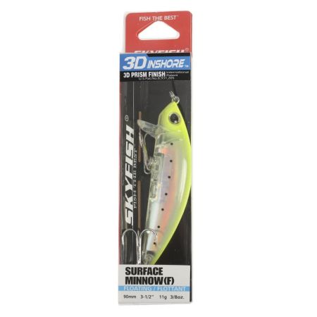 Воблер SKYFISH "3D INAHORE" SURFACE MINNOW(F) 90 мм, 11 гр, цвет: 04#