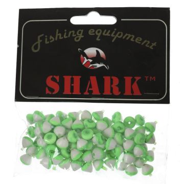 Поплавок зимний "Shark" пенопластовый №1, цвет зеленый белый  (100 шт/уп)