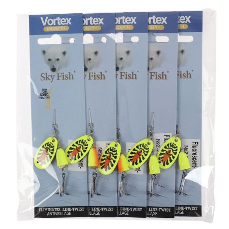Блесна вращ."SKYFISH" Fluorescent-№2-2#