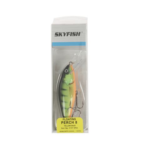Воблер SKYFISH "PERCH 8" 80 мм, 12 гр, 0.5-2.0м, цвет: 06#