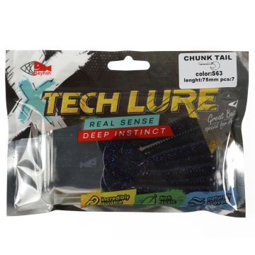 Твистер SkyFish "CHUNK TAIL" цвет:S63, длина:75мм