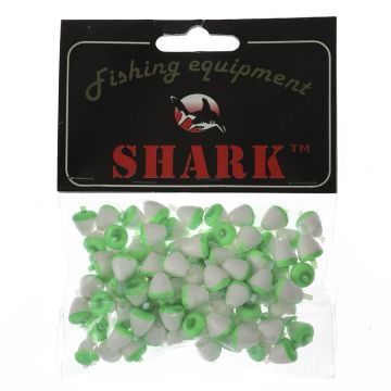 Поплавок зимний "Shark" пенопластовый №2, цвет зеленый белый  (100 шт/уп)