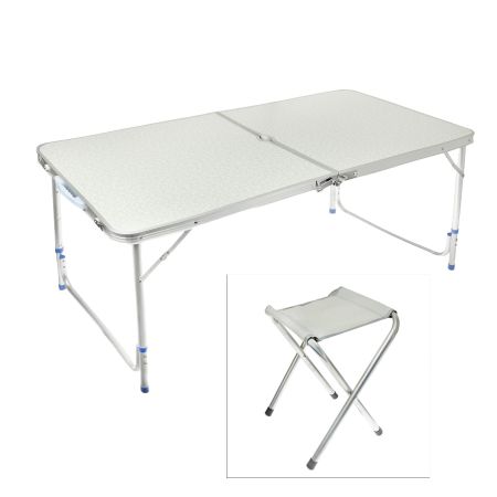 Набор мебели 120*60 см (стол + 4 табурета), белый, арт: 8812